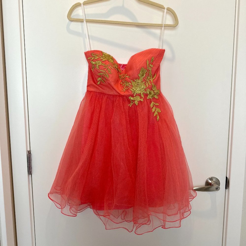 NWT Small Salmon Pink Prom Dress